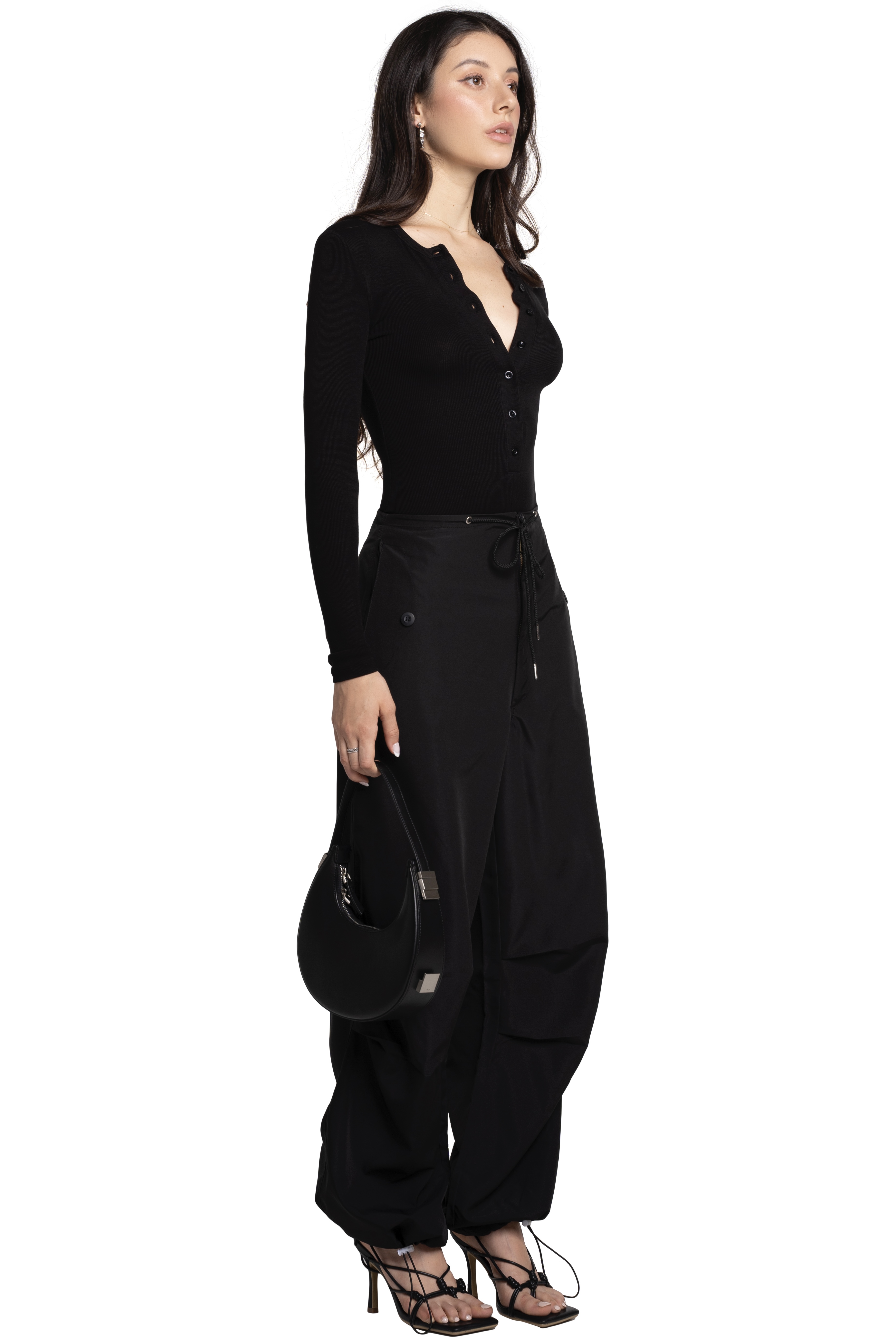 HENLEY BODYSUIT - BLACK
