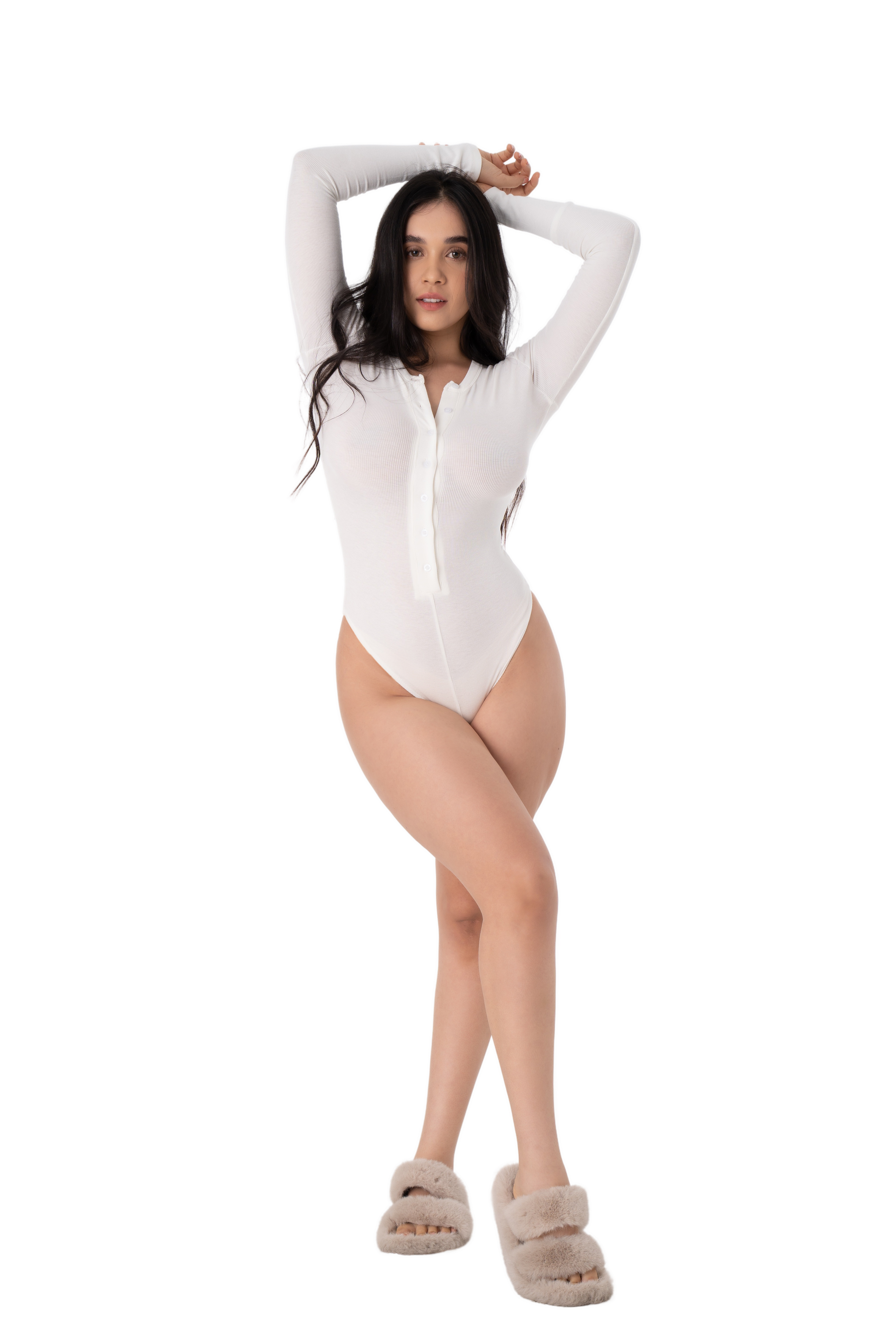 HENLEY BODYSUIT - WHITE