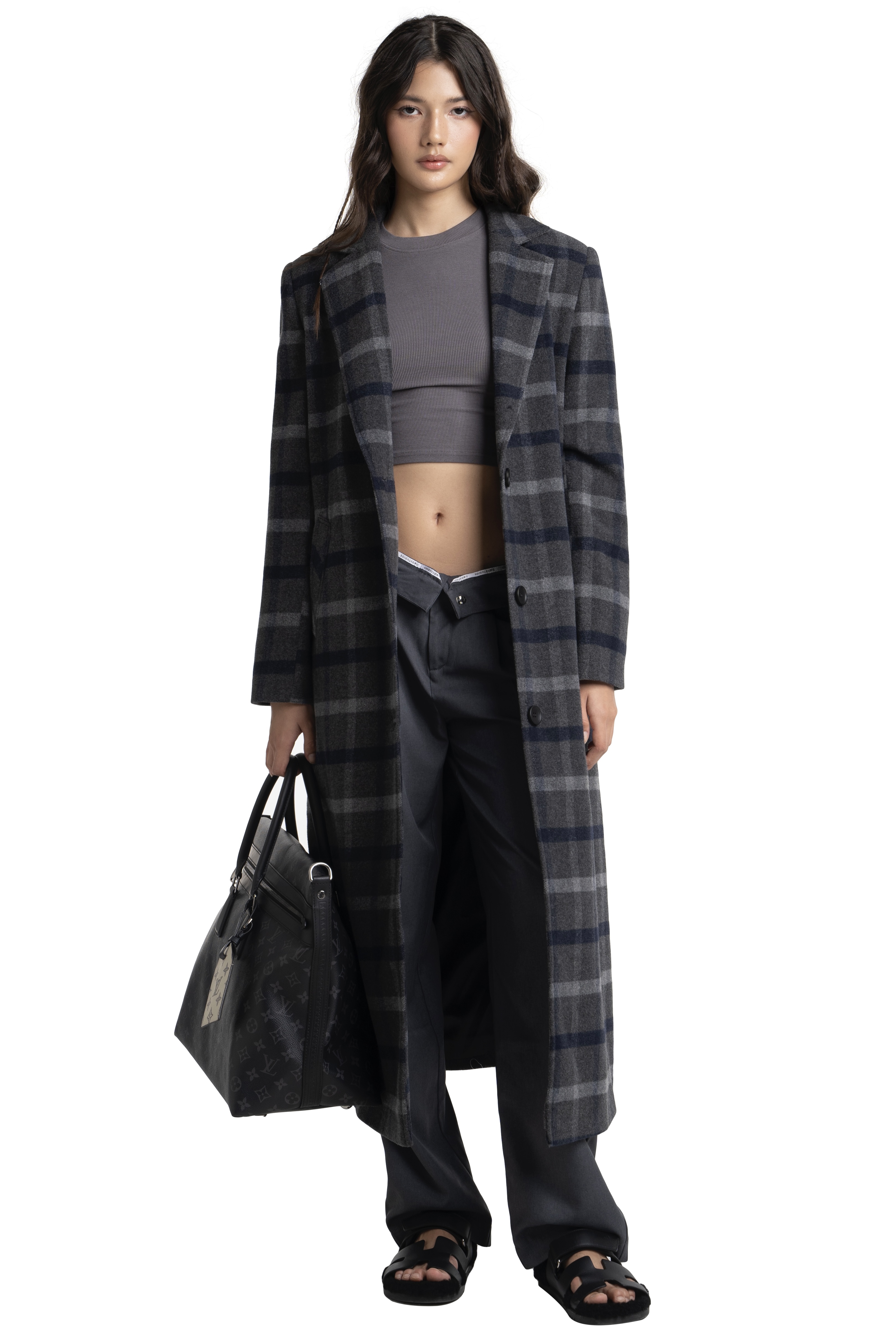 ASHLEY COAT - GREY CHECKERED