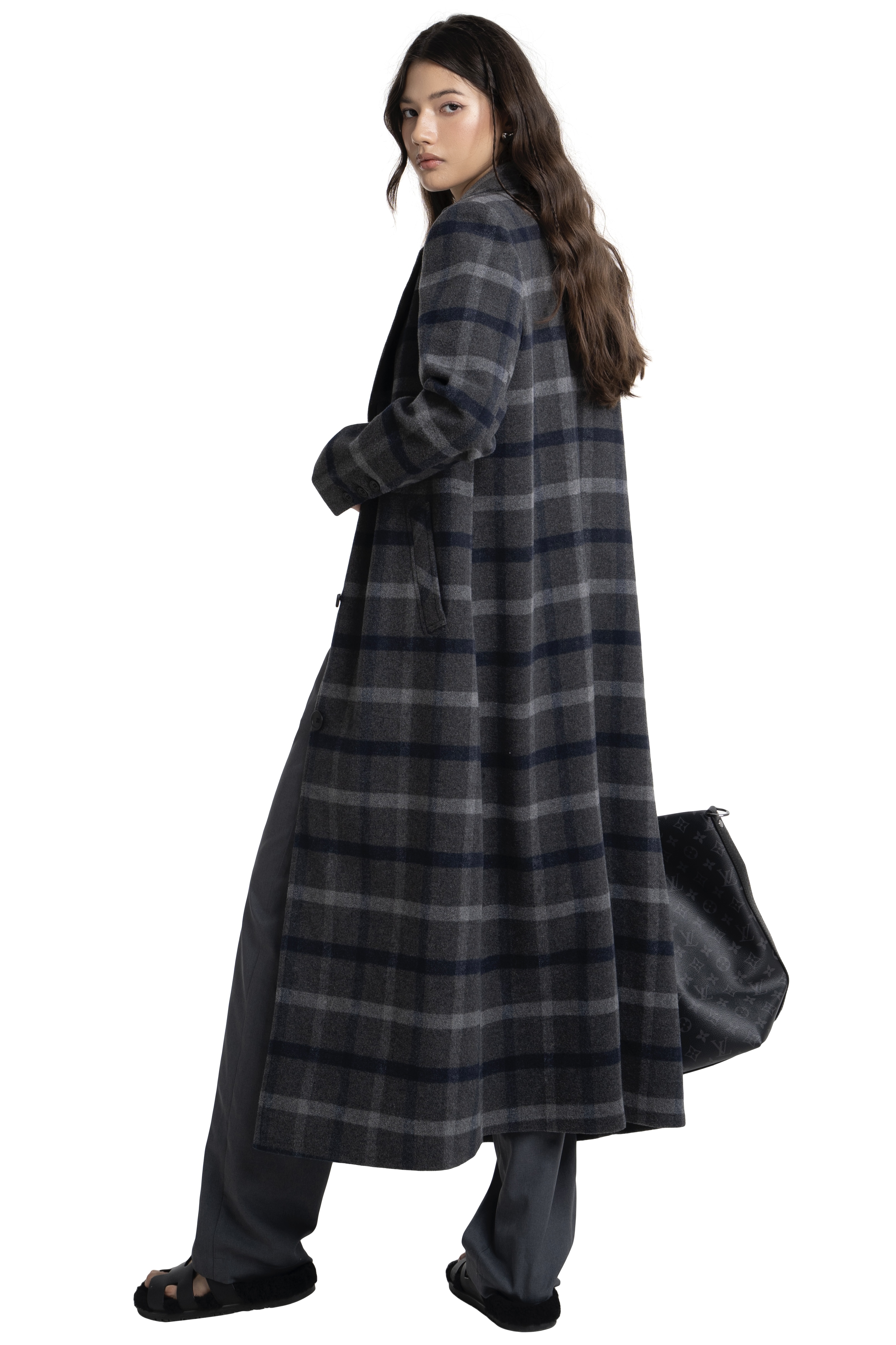 ASHLEY COAT - GREY CHECKERED