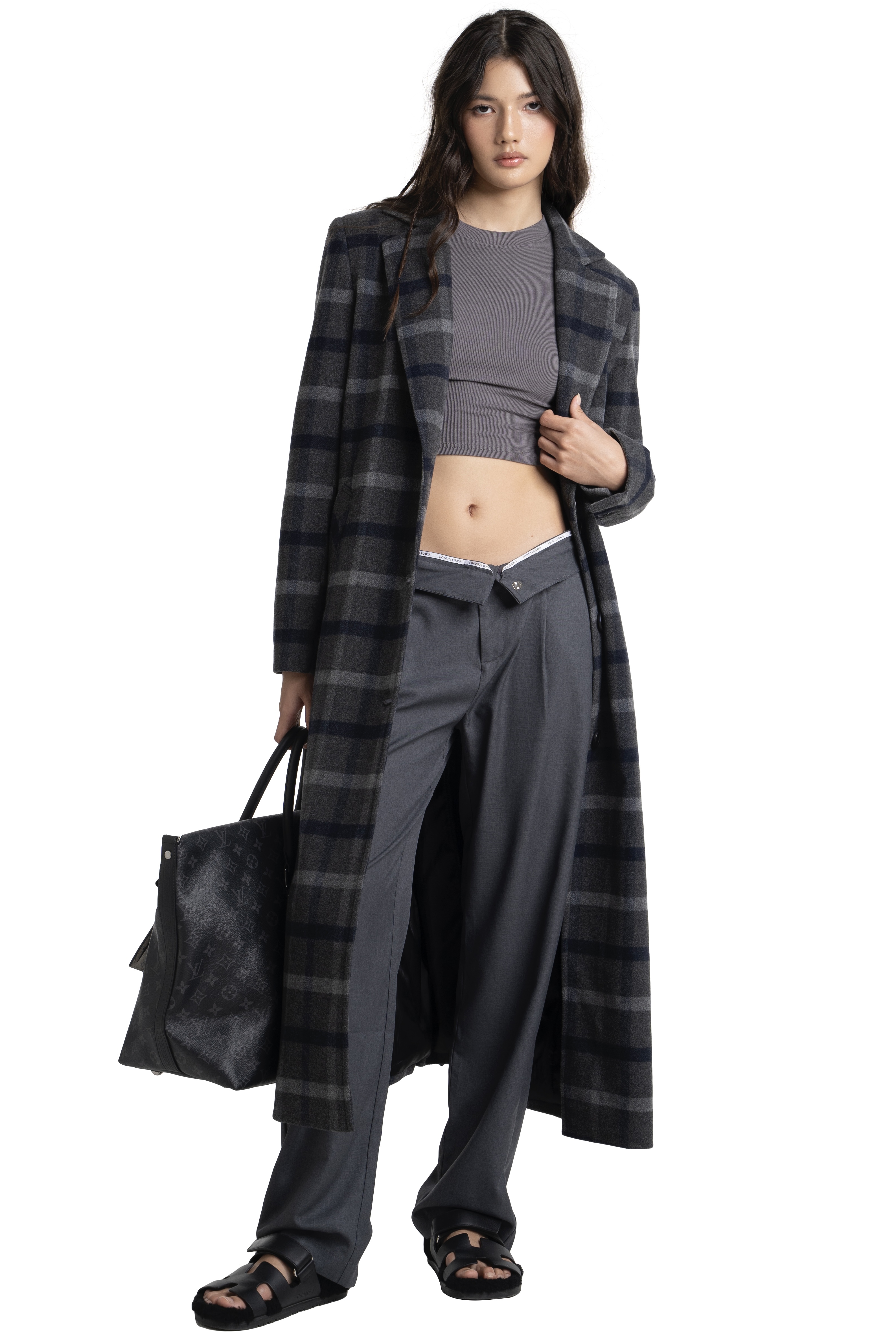 ASHLEY COAT - GREY CHECKERED