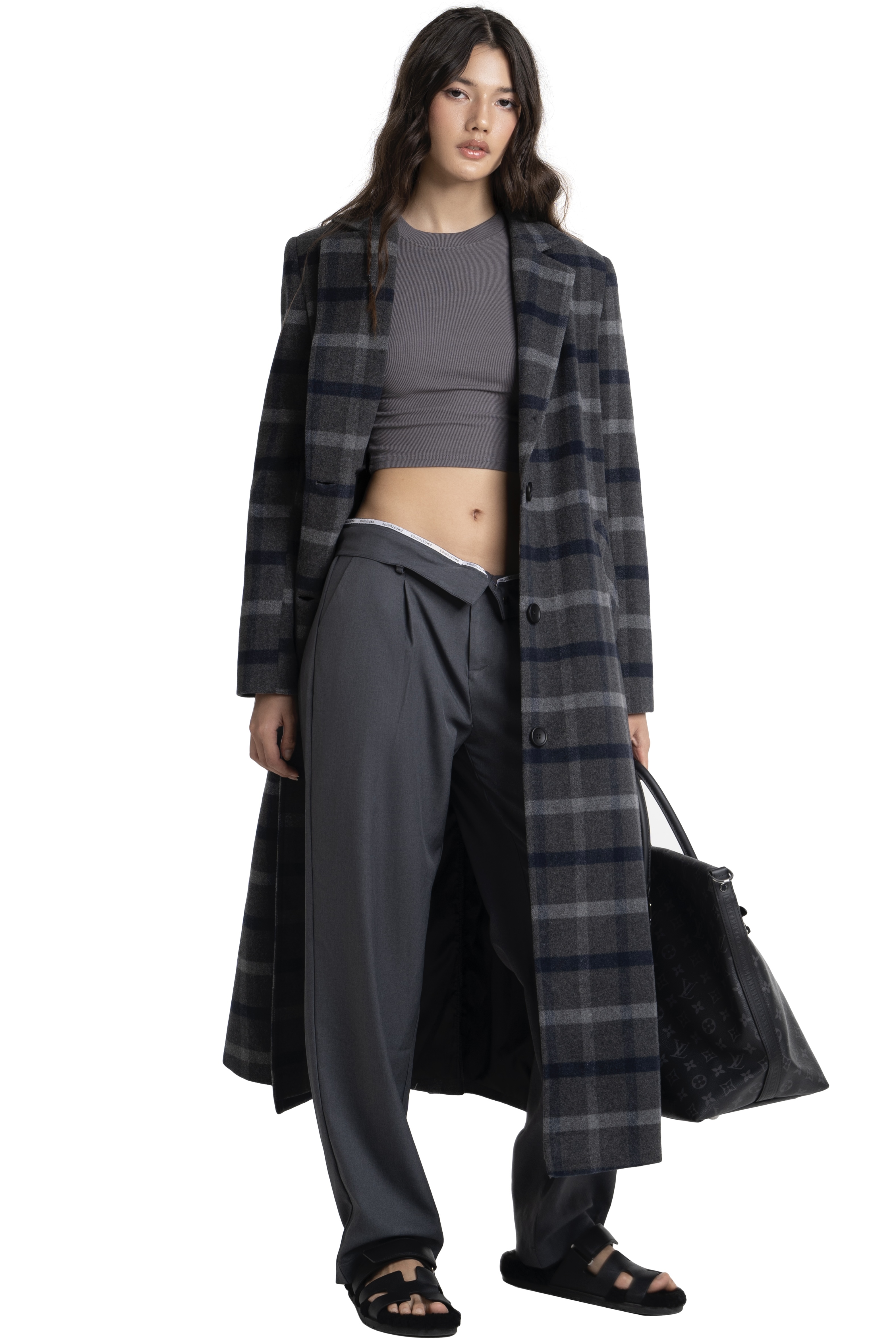 ASHLEY COAT - GREY CHECKERED
