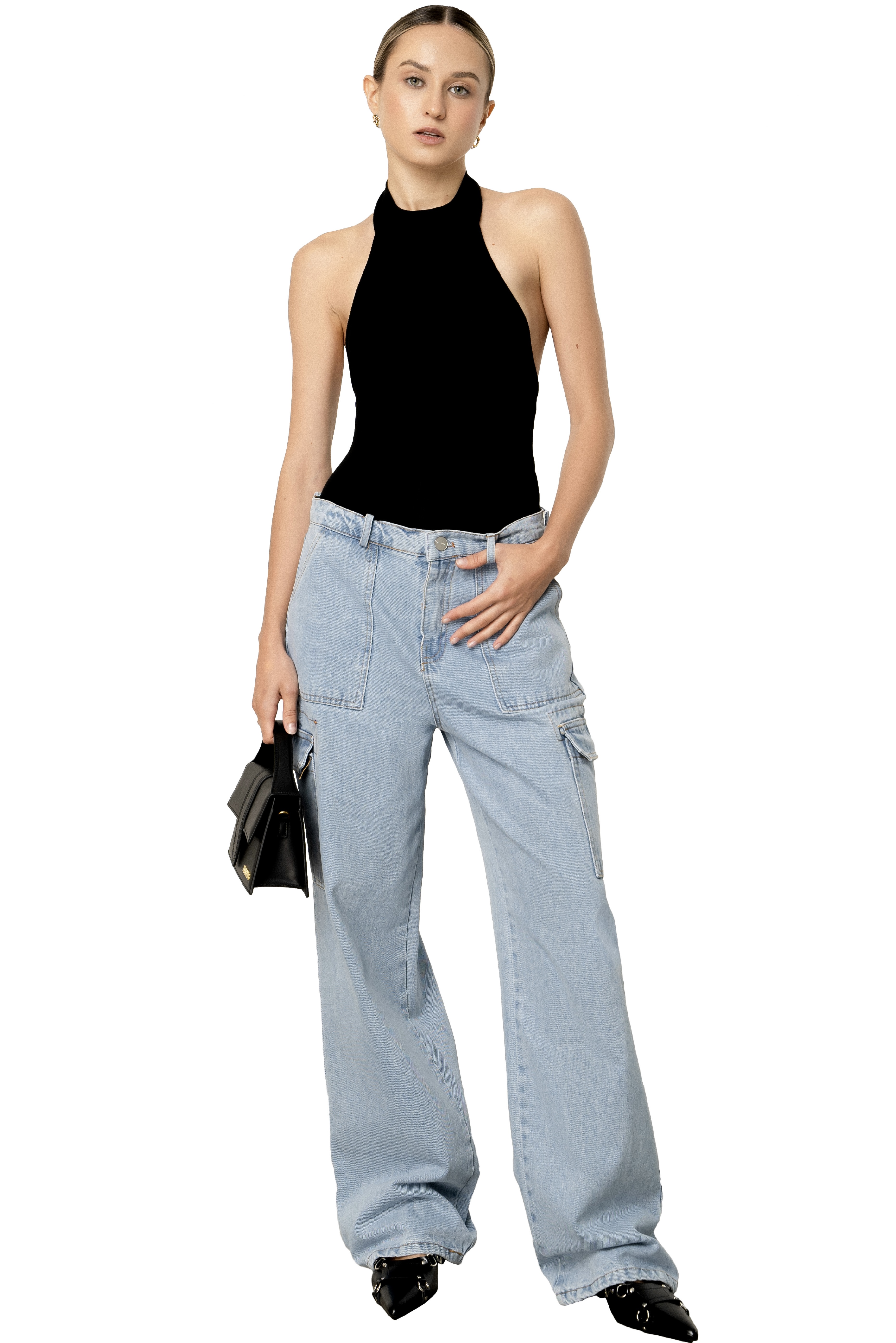 CARGO JEANS - LIGHT BLUE