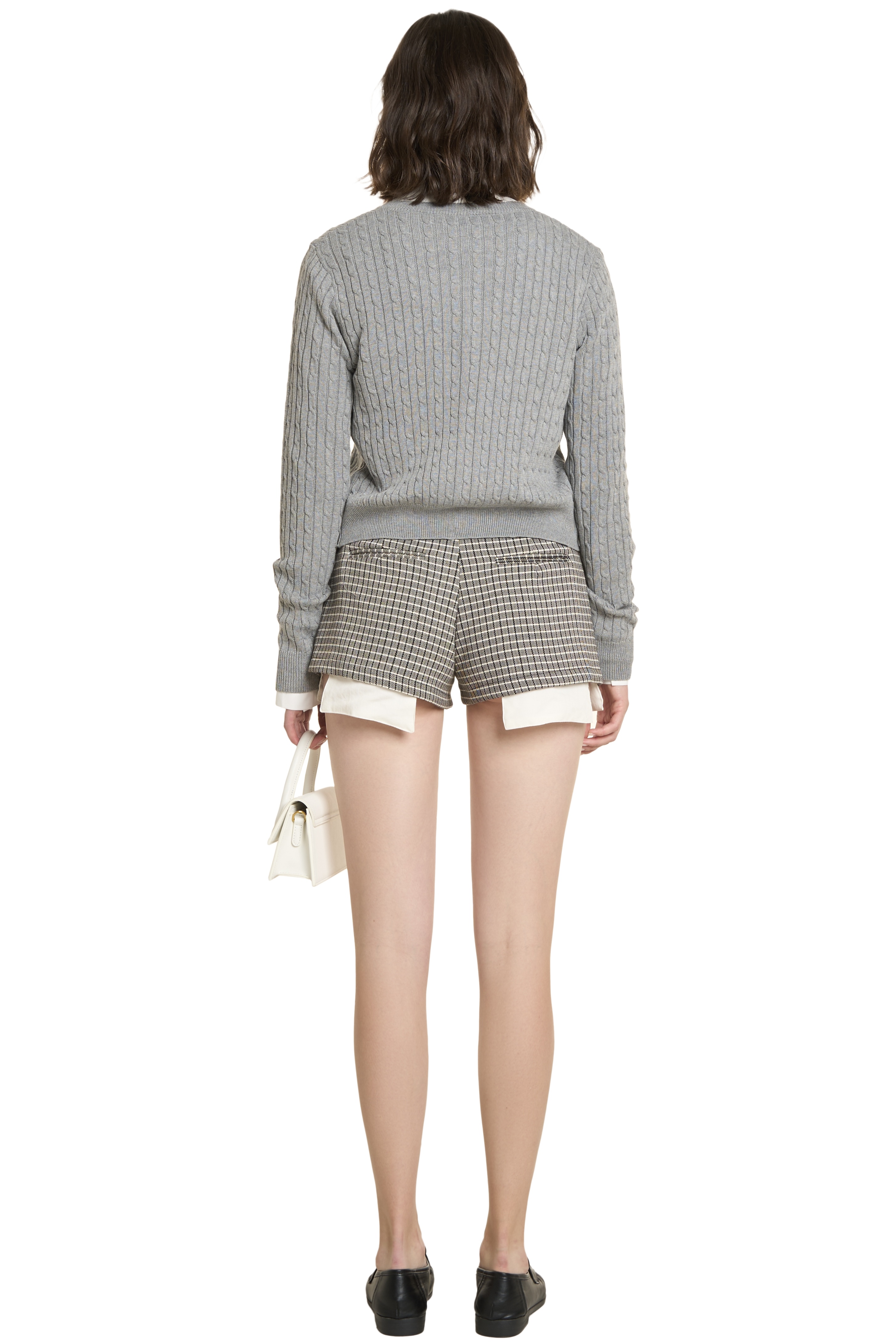 EDITH SHORT - BLACK AND OFF WHITE PLAID