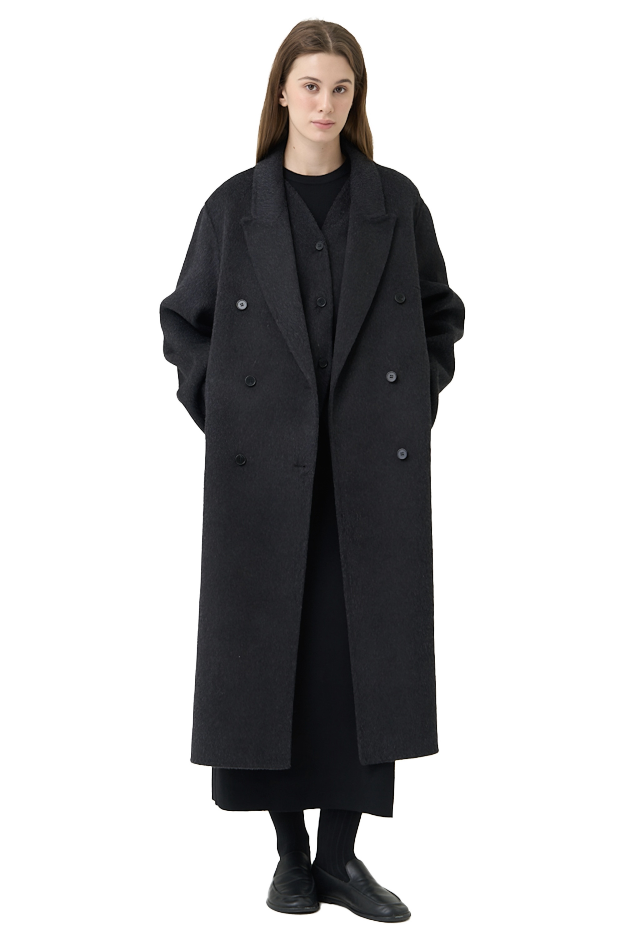 RENOIR COAT - BLACK MELANGE
