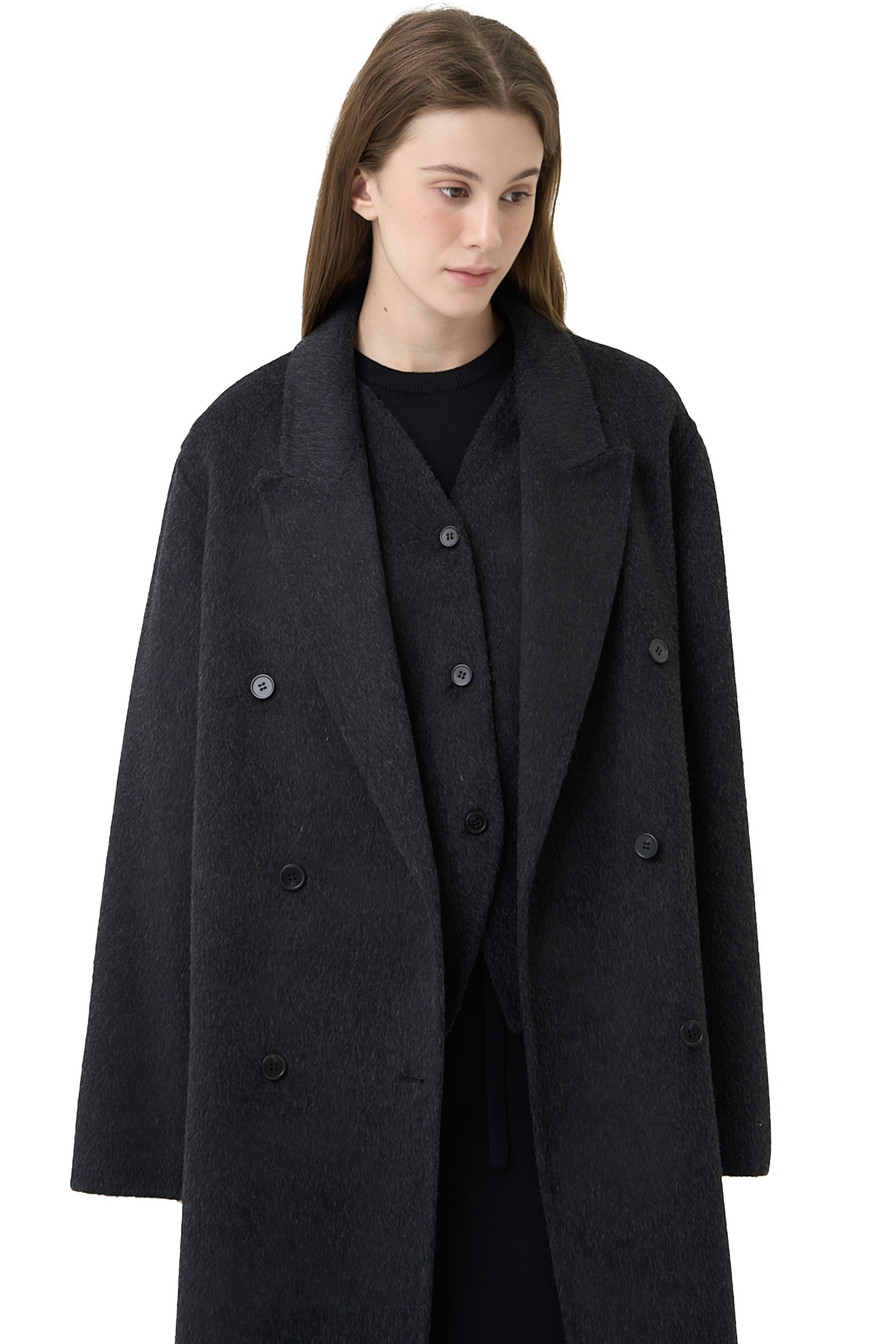 RENOIR COAT - BLACK MELANGE