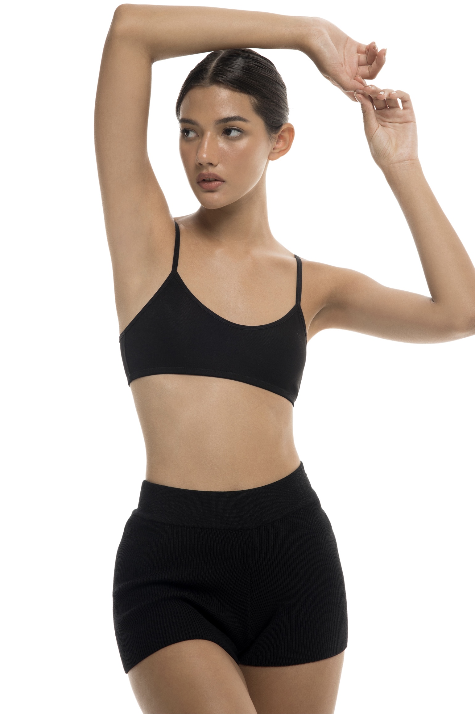 COTTON CLASSIC BRA - BLACK