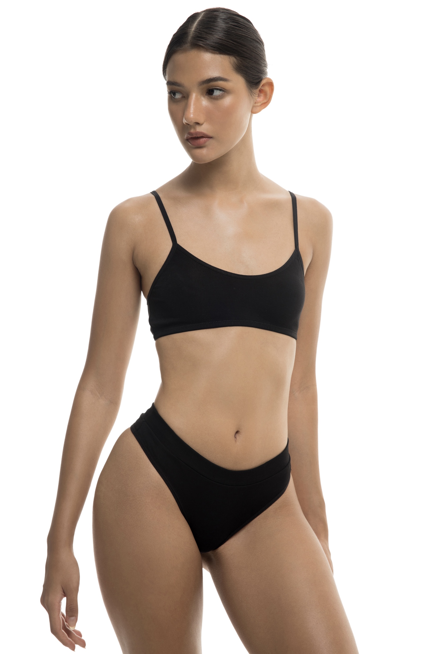 COTTON CLASSIC THONG - BLACK 