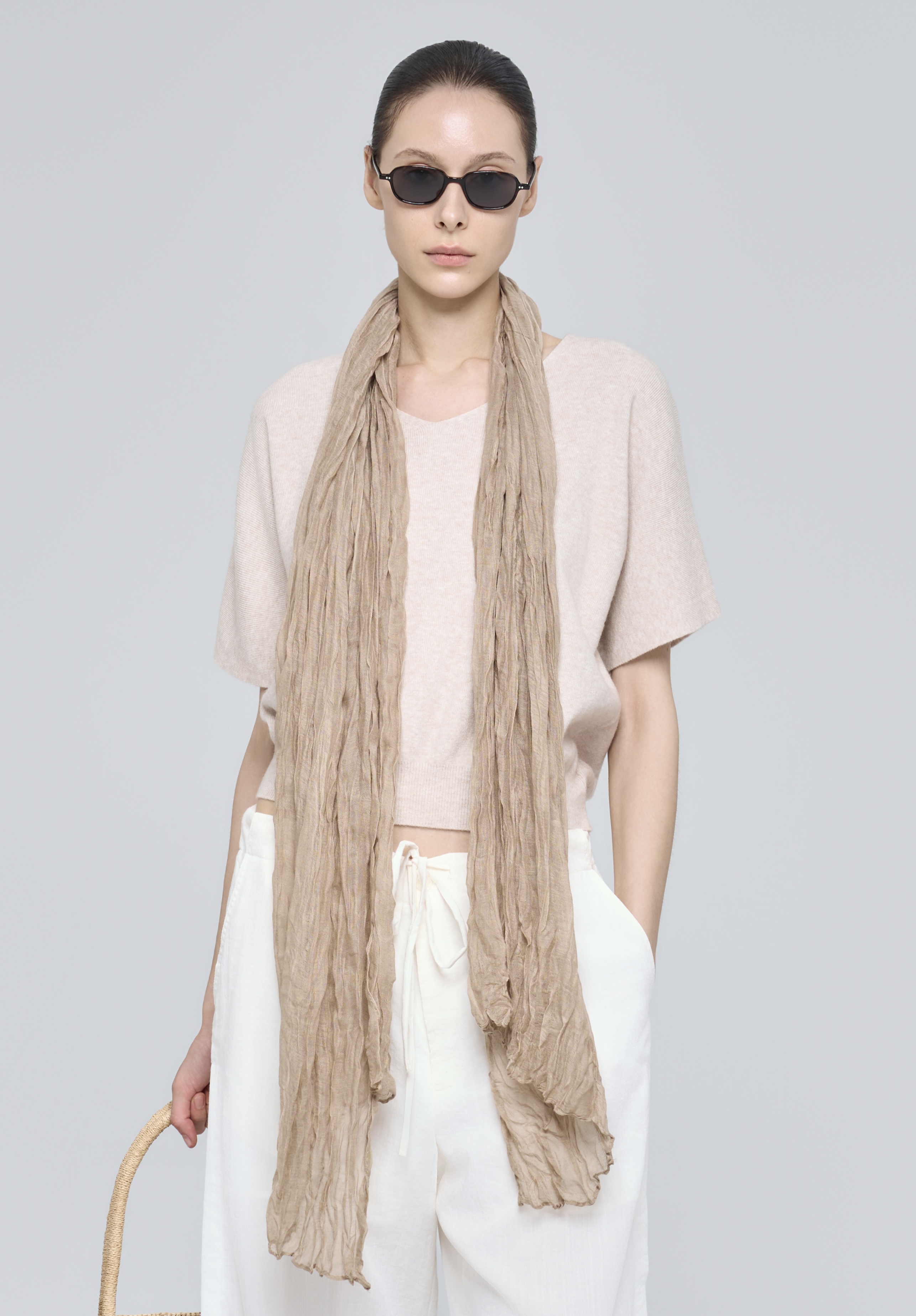 CRINKLE SCARF - SAND