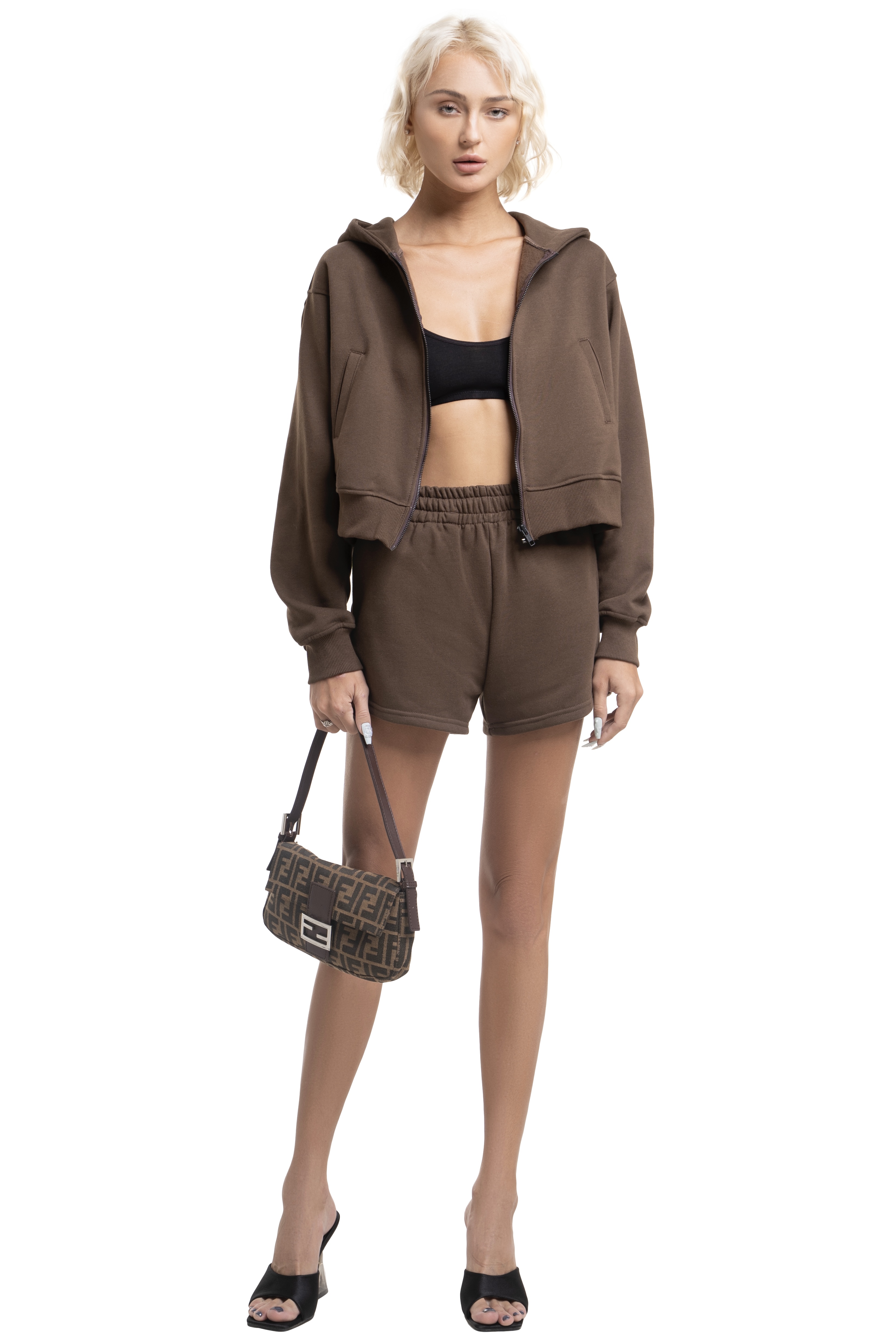 ALEX HOODED JACKET - BROWN